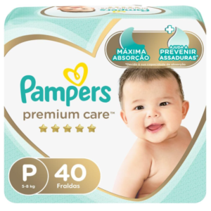 Fralda Pampers Premium Care P com 40 unidades