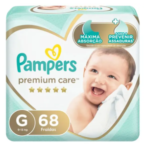 Fralda Pampers Premium Care Tamanho G 68 Unidades
