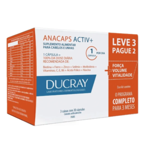 Suplemento Alimentar Ducray Anacaps Activ+ 90 Cápsulas