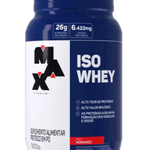 Suplemento Alimentar Iso Whey Max Titanium sabor Morango 900g