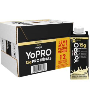 YoPRO Bebida Láctea UHT Baunilha 15g de proteínas 250ml caixa com 12 unidades
