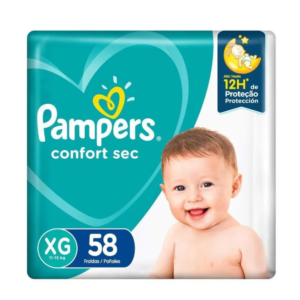 Fralda Pampers Confort Sec XG 58 Unidades